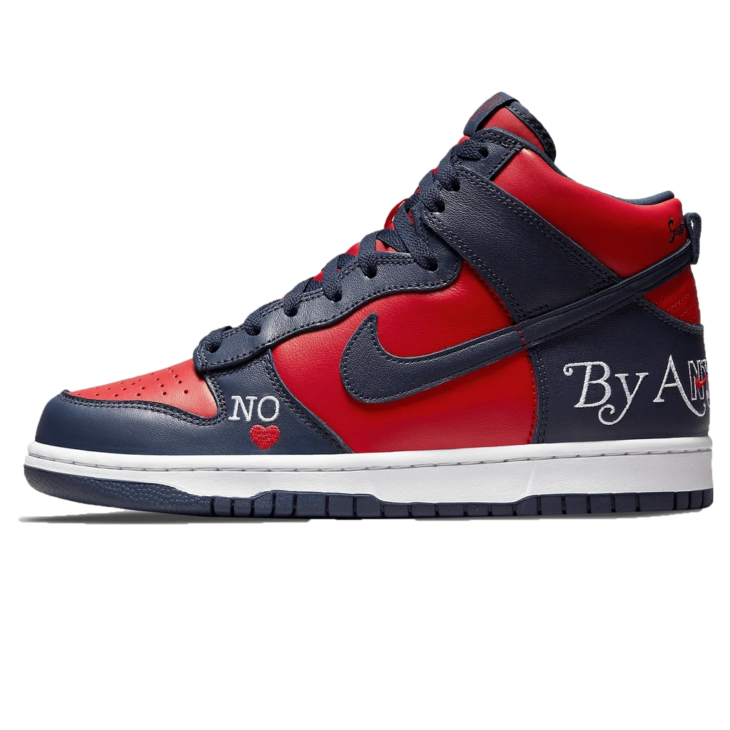 Nike SB x Supreme Dunk High 'By Any Means Navy Red'